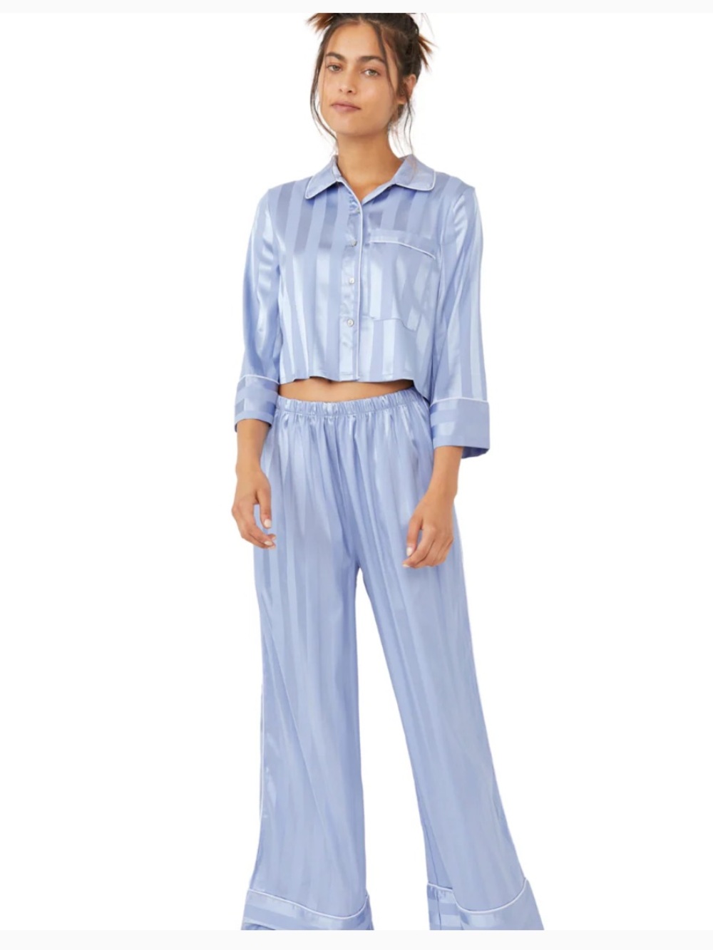 Free people PAJAMA PARTY SLEEP SET - HAZY BLUE XS - Picture 3 of 11